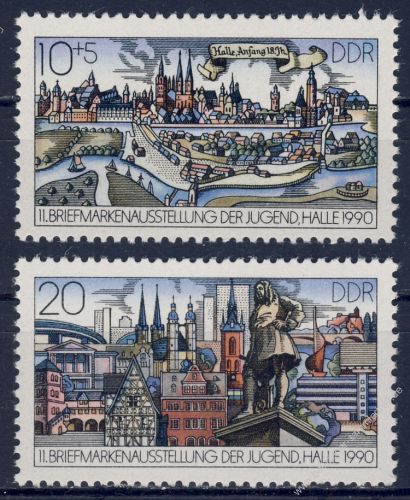 DDR 1990 Mi-Nr. 3338-3339 ** Briefmarkenausstellung der Jugend