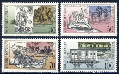 DDR 1990 Mi-Nr. 3354-3357 ** 500 Jahre internationale Postverbindungen in Europa