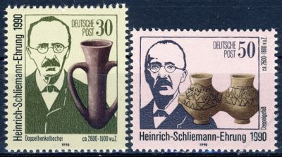 DDR 1990 Mi-Nr. 3364-3365 ** 100. Todestag von Heinrich Schliemann