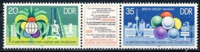 DDR 1978 Mi-Nr. 2345-2346 (ZD) ** Weltfestspiele der Jugend und Studenten
