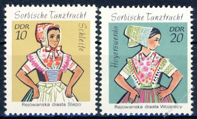 DDR 1971 Mi-Nr. 1723-1724 ** Sorbische Mdchen-Tanztrachten