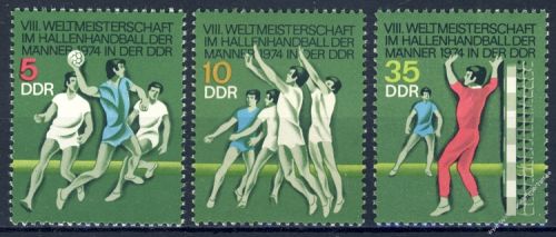 DDR 1974 Mi-Nr. 1928-1930 ** Hallenhandball-Weltmeisterschaft der Mnner