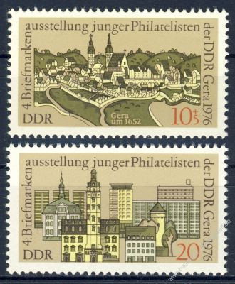 DDR 1976 Mi-Nr. 2153-2154 ** Briefmarkenausstellung junger Philatelisten der DDR