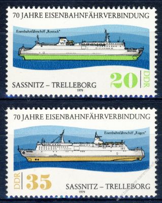 DDR 1979 Mi-Nr. 2429-2430 ** 70 Jahre Eisenbahnfhrverbindung Sanitz-Trelleborg