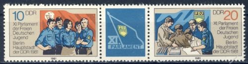 DDR 1981 Mi-Nr. 2609-2610 (ZD) ** Parlament der Freien Deutschen Jugend