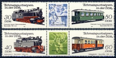 DDR 1984 Mi-Nr. 2864-2867 (ZD) ** Schmalspurbahnen