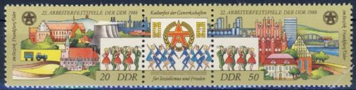 DDR 1988 Mi-Nr. 3168-3169 (ZD) ** Arbeiterfestspiele der DDR