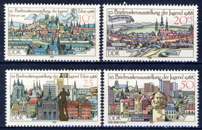 DDR 1988 Mi-Nr. 3173-3176 ** Briefmarkenausstellung der Jugend