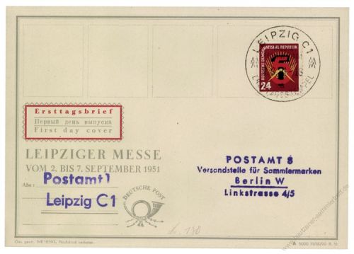 DDR 1951 FDC Mi-Nr. 293 SSt. Erster Fnfjahrplan