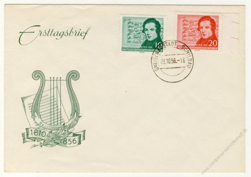 DDR 1956 FDC Mi-Nr. 541-542 ESt. 100. Todestag von Robert Schumann