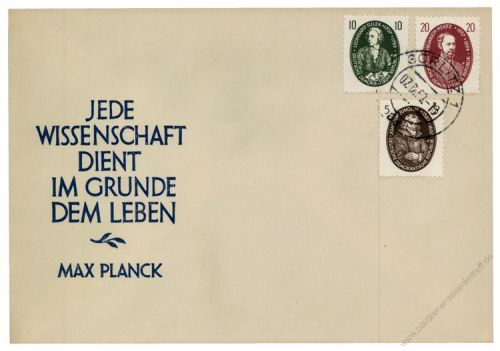 DDR 1957 FDC Mi-Nr. 574-576 ESt. Berhmte Naturwissenschaftler