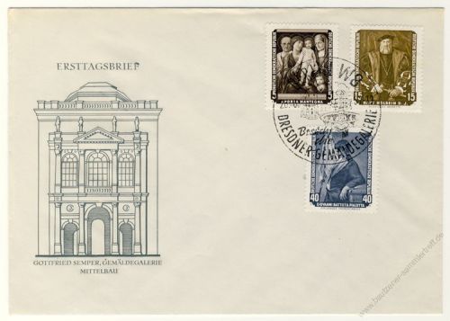 DDR 1957 FDC Mi-Nr. 586-591 SSt. Zurckgefhrte Gemlde