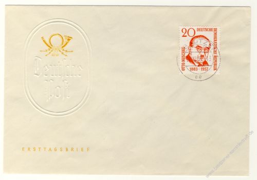 DDR 1958 FDC Mi-Nr. 671 ESt. 1. Todestag von Otto Nuschke