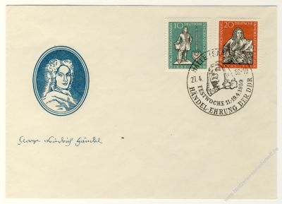 DDR 1959 FDC Mi-Nr. 682-683 SSt. 200. Todestag von Georg Friedrich Hndel