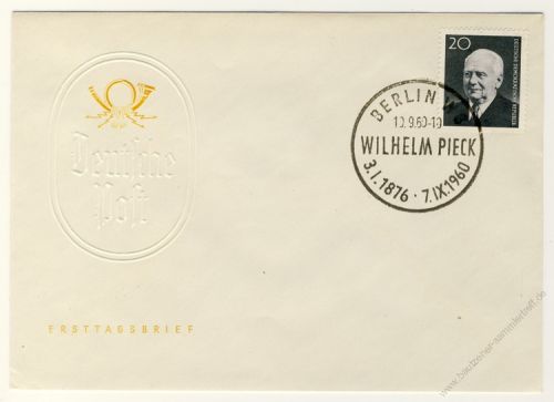 DDR 1960 FDC Mi-Nr. 784A SSt. Tod des Prsidenten Wilhelm Pieck