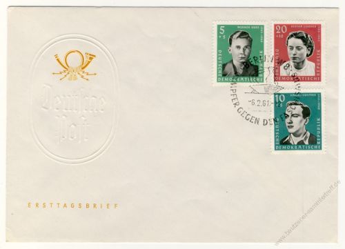 DDR 1961 FDC Mi-Nr. 808-812 SSt. Nationale Gedenkstätten