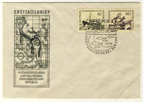 DDR 1961 FDC Mi-Nr. 817-820 SSt. Hochseefischerei