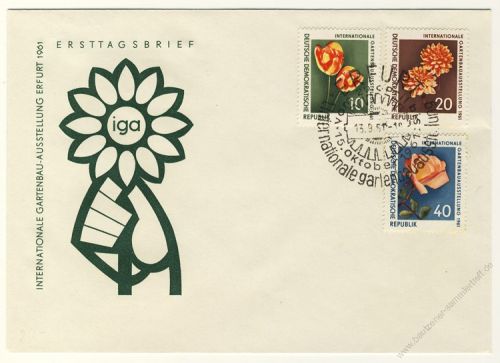 DDR 1961 FDC Mi-Nr. 854-856 SSt. Internationale Gartenbauausstellung