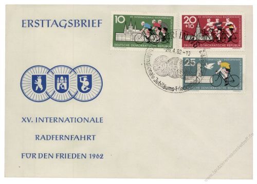 DDR 1962 FDC Mi-Nr. 886-888 SSt. Internationale Radfernfahrt fr den Frieden