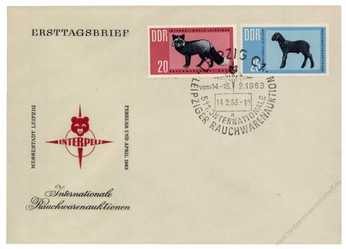 DDR 1963 FDC Mi-Nr. 945-946 SSt. Internationale Rauchwarenauktion