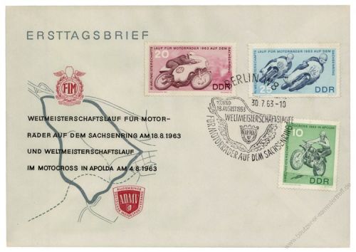 DDR 1963 FDC Mi-Nr. 972-974 SSt. Weltmeisterschaftslufe im Motocross