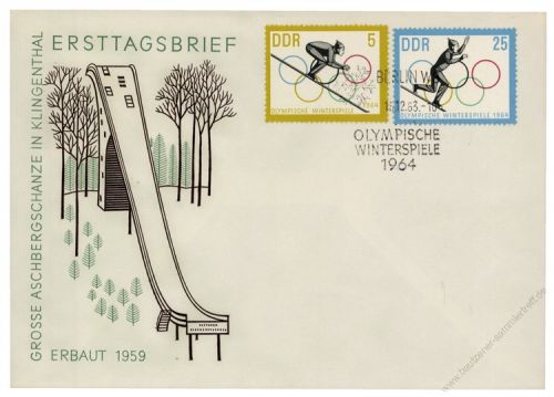 DDR 1963 FDC Mi-Nr. 1000-1003 SSt. Olympische Winterspiele