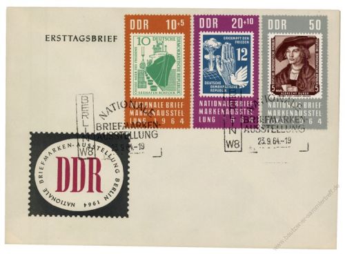 DDR 1964 FDC Mi-Nr. 1056-1058 SSt. Nationale Briefmarkenausstellung