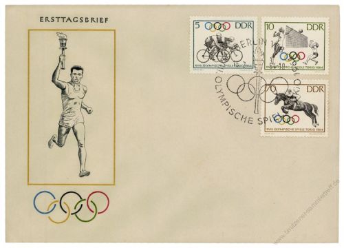 DDR 1964 FDC Mi-Nr. 1033-1038 SSt. Olympische Sommerspiele