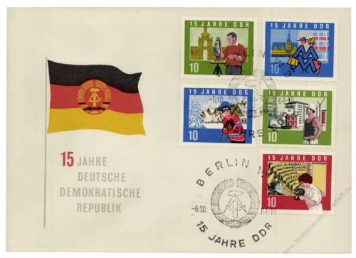 DDR 1964 FDC Mi-Nr. 1059A-1073A SSt. 15 Jahre DDR