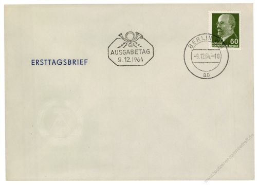 DDR 1964 FDC Mi-Nr. 1080 ESt. Staatsratsvorsitzender Walter Ulbricht