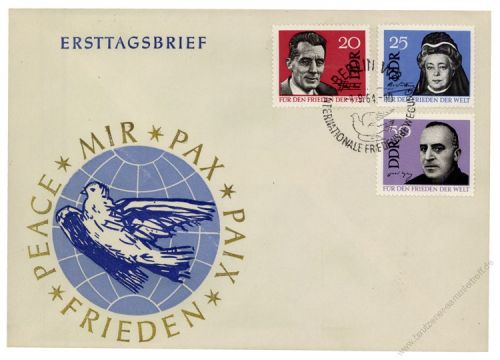 DDR 1964 FDC Mi-Nr. 1049-1051 SSt. Fr den Weltfrieden