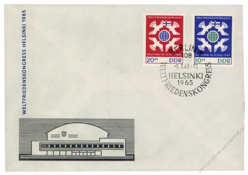 DDR 1965 FDC Mi-Nr. 1122-1123 SSt. Weltfriedenskongress in Helsinki