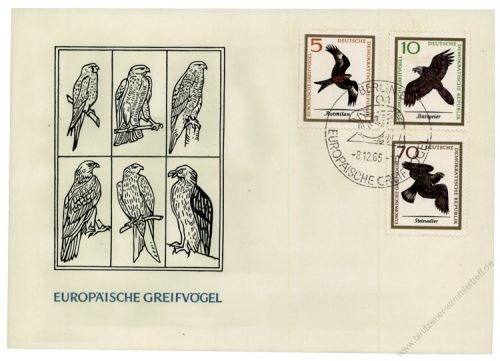 DDR 1965 FDC Mi-Nr. 1147-1152 SSt. Europische Greifvgel