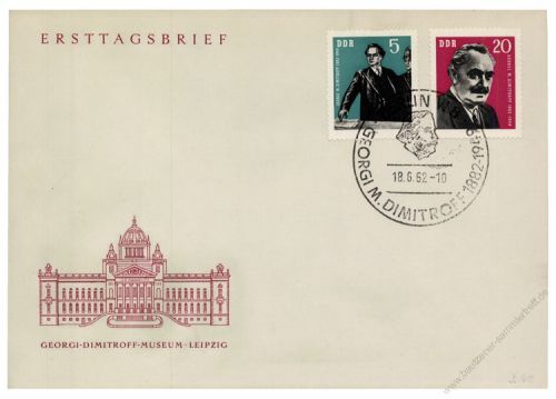 DDR 1962 FDC Mi-Nr. 893-894 SSt. 80. Geburtstag von Georgi M. Dimitrow