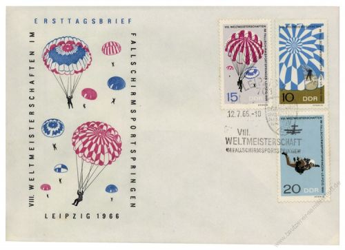 DDR 1966 FDC Mi-Nr. 1193-1195 SSt. Weltmeisterschaften im Fallschirmspringen