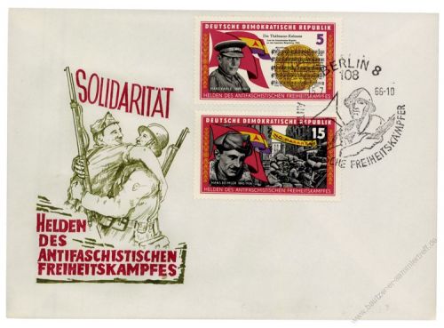 DDR 1966 FDC Mi-Nr. 1196-1201 SSt. Kmpfer der Internationalen Brigaden