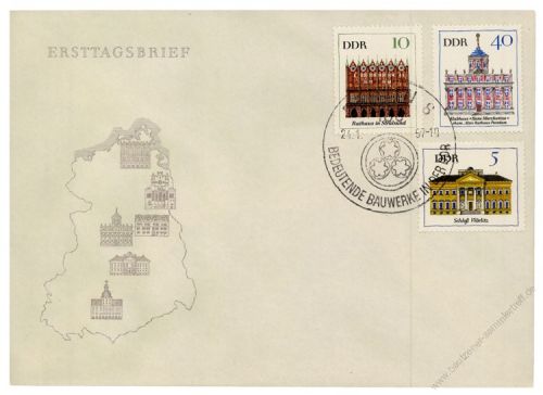 DDR 1967 FDC Mi-Nr. 1245-1250 SSt. Bedeutende Bauwerke