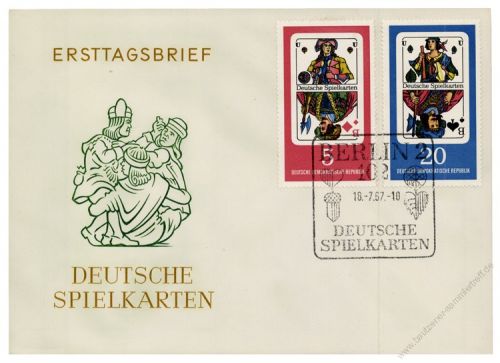 DDR 1967 FDC Mi-Nr. 1298-1301 SSt. Deutsche Spielkarten