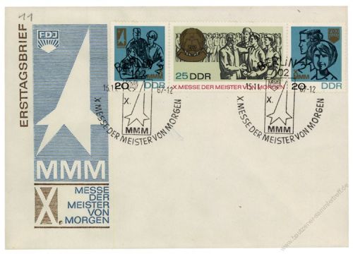 DDR 1967 FDC Mi-Nr. 1320-1322 (ZD) SSt. Messe der Meister von morgen