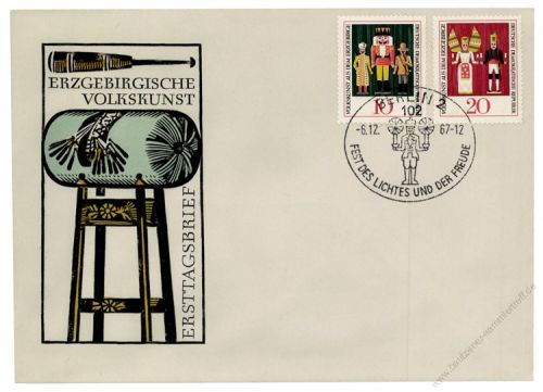 DDR 1967 FDC Mi-Nr. 1333-1334 SSt. Volkskunst aus dem Erzgebirge