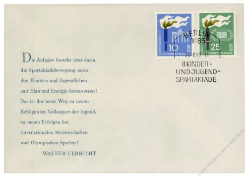 DDR 1968 FDC Mi-Nr. 1375-1376 SSt. Kinder- und Jugendspartakiade