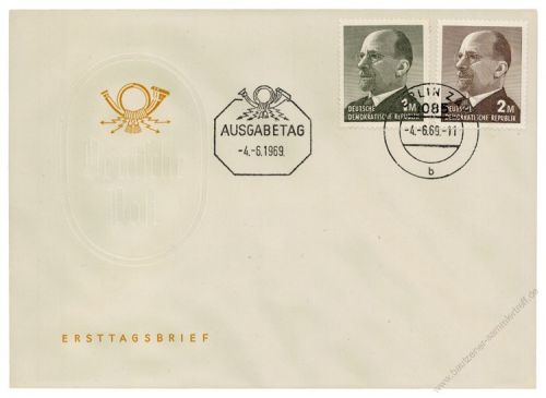 DDR 1969 FDC Mi-Nr. 1481-1482 ESt. Staatsratsvorsitzender Walter Ulbricht