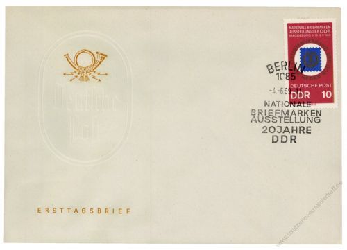 DDR 1969 FDC Mi-Nr. 1477 SSt. Nationale Briefmarkenausstellung 20 Jahre DDR