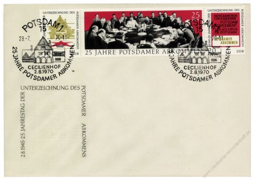 DDR 1970 FDC Mi-Nr. 1598-1600 (ZD) SSt. 25. Jahrestag der Unterzeichnung des Potsdamer Abkommens