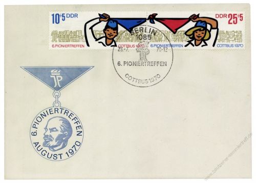 DDR 1970 FDC Mi-Nr. 1596-1597 (ZD) SSt. Pioniertreffen