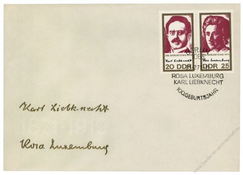 DDR 1971 FDC Mi-Nr. 1650-1651 (ZD) SSt. 100. Geburtstag von Rosa Luxemburg und Karl Liebknecht