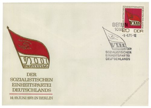 DDR 1971 FDC Mi-Nr. 1679 SSt. Parteitag der Sozialistischen Einheitspartei Deutschlands