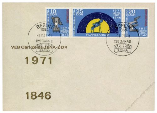 DDR 1971 FDC Mi-Nr. 1714-1716 (ZD) SSt. 125 Jahre Carl Zeiss Jena