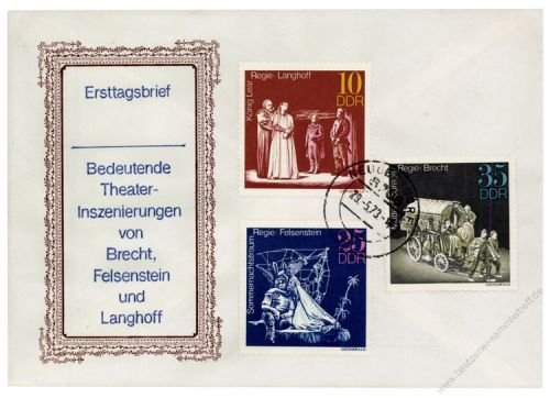 DDR 1973 FDC Mi-Nr. 1850-1852 ESt. Bedeutende Theaterinszenierungen