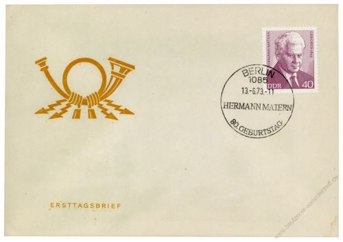 DDR 1973 FDC Mi-Nr. 1855 SSt. Persnlichkeiten der deutschen Arbeiterbewegung